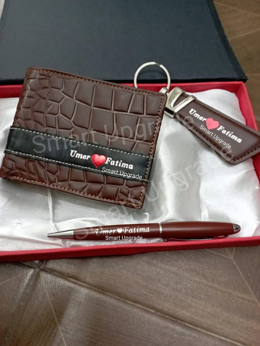 Wallet with Pen and Keychain