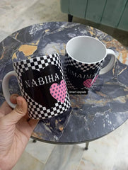 Black Checkered Mug